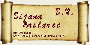 Dijana Maslarić vizit kartica